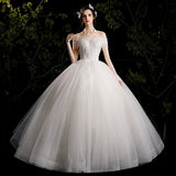 Tuxedo Shoulder Wedding Dress 2026 New Bridal Wedding Dress Princess Dream Simple Tailing Woman HZ0517