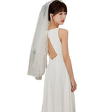 French White Bride High-End Feel Dress Simple Retro High-Waist Travel Holiday Certificate Registration Dress HZ0517