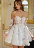White Lace Skirt French Light Wedding Temperament Elegant Back Thin Bra Banquet Dress HZ0517