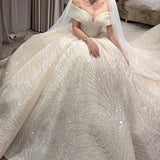 Wedding Dress A Word Shoulder French-Style Light 2026 New Bridal Simple Temperament Out Of Evening Dress Noble Temperament HZ0517