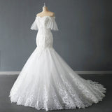 Supply Of A Word Shoulder Main Wedding Dress 2026 New Temperament Bride Tail Starry Sky Simple Mori Dream HZ0517