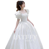 White Engagement Evening Dress Dress Woman 2026 New Niche Adult Salute Princess Toast To The Ponpong Skirt Banquet Host HZ0517