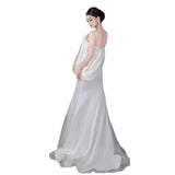 Happy Morning Dress Female Bride Engagement Dress French Light Wedding Dress Yarn Chest Toasting Small White Dress HZ0517