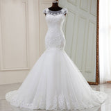 French Wedding Dress 2026 New Japanese And Korean Long-Term Fishtail Lace Temperament Thin White Tail Waistless Sleeveless Wedding Dress HZ0517