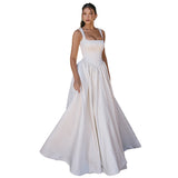 Wedding Dress 2026 New Fashion Fashion Showy Dress Elegant Solid Color Dress Dress Woman HZ0517