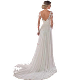 Tail Wedding Dress 2026 New Deep V-Neck Chiffon Dress Bare Back Sexy Wedding Dress HZ0517