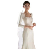 White Dingy Light Wedding Dress Long Sleeves Cover Arm Go Out Yarn Temperament Fishtail Light Luxury Bridal Wedding Dress HZ0517