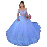 2026 New Women's Evening Dress Dress Long-Sleeved Solid Color Perspective Lace Bridal Wedding Dress HZ0517