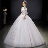 One-Word Shoulder Wedding Dress 2025 New Temperament Bride Wedding Dress Super Xiansen Wedding Dress Thin Word Shoulder Wedding Dress HZ0517