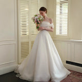 French Uniform Dress Bride 2026 New High-Quality Shoulder Escium Yarn Density Large Tail Main Wedding Dress HZ0517