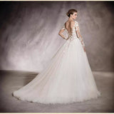 Long-Sleeved Wedding Dress 2026 New Princess Poncho Dress Vintage Lace Slimming Nude A Word Swollen Tail HZ0517