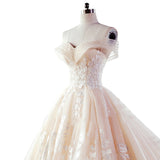 One-Word Shoulder Main Wedding Dress Tail New 2026 New Wedding Dress White Sexy Tailed Wedding Dress HZ0517