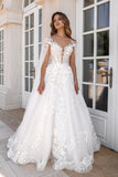 2026 New Simple Lace V-Neck Thin A Threous Tug-Tail Wedding Dress Wedding Dress Wedding Dress Fairy Gas HZ0517