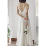 French Travel Photo Wedding Wedding Beach Dress Elegant Back Sexy Sling Skirt Banquet Dress HZ0517