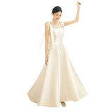 French Light Wedding Dress New Bride Simple Ribbon Go Out Yarn License Engagement Dress Dress HZ0517