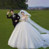 The Theme Of The Studio To Take Pictures Of The New Wedding Dress Photography Field Lawn Mesh Yarn In The Escape Of The Princess Dragging The Main Yarn HZ0517