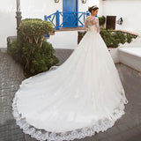 Wedding Dress 2026 New Round-Neck Long-Sleeved Lace Thin French Bridal Hairy Tail Wedding Dress HZ0517