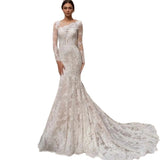 2026 Summer New Wedding Dress Sexy Lace Long Sleeve Dress Evening Dress HZ0517