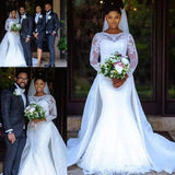 New Tulle Tectaic Dress African Large-Size Fishtail Long Tail Wedding Dress HZ0517
