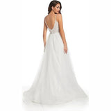 V-Neck Wedding Dress New Sling Strip De-Back Repair Simple Large-Size Trend Travel Main Wedding Dress HZ0517