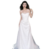 Sen's Breast-Shape Light Wedding Dress White Simple Bride Married Yarn Birthday Party Evening Dress Dress Dress HZ0517