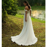 Light Wedding Dress 2026 New Shoulder Dress Fashion Side Fork And Tail Dress HZ0517