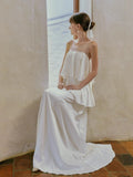 Acet-Date Mini Sweet Princess White Evening Cake Dress Bride Outdoor Lawn Card HZ0517