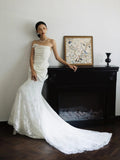 French Retro High-End Feel Lace Fishtails Bridal Bridal Light Wedding Dress Yarn Forest Small Tail Dress HZ0517