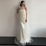 Morning Robe Female Bride High Sense Simple Denance Light Wedding Dress Small French Engagement Dress Welcome Out Of The Yarn HZ0517