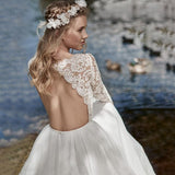 Wedding Bohemian Retro Style Dress Sexy Lace-Back Chiffon Dress HZ0517
