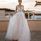 Light Wedding Dress New With Sleeve Lace Sticker Wedding Dress Travel Sea View Photo Wedding Dress HZ0517