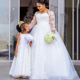 Lace Wedding 2026 New Long Temperament White Adult Dress Mid-Rise Princess Longsleeve Wedding HZ0517