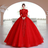 Main Wedding Dress 2026 Bride Princess Chinese Vintage Heavy Industry Luxury Premium Red Wedding Dress Chinese Feng Peng Peng Peng Peng Skirt HZ0517