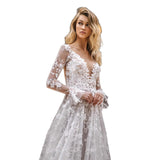 2026 Wedding Dress Sexy Lace Long-Sleeved Dress Evening Dress HZ0517