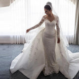 Tail Wedding 2026 New White Wedding Dress Can Be Removed Tailed Wedding Dress HZ0517