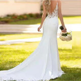 Temperament Wedding Dress V Beautiful Long Elegant Sexy Fishtail Wedding Dress Spring HZ0517