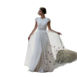 Wedding Dress Bridal Bridal Simple Light Wedding Dress Educibly Elegant Temperament Long White Dress HZ0517