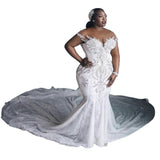 The Main Wedding Dress 2026 New Drag-Tailed Simple Word Bride's Word Shoulder Temperament Super Fairy Dream Thin Small Out Of The Yarn HZ0517
