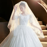 Main Wedding Dress 2025 New Bridal Court Princess Style Small Luxury Wedding Dress Tail HZ0517