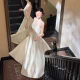 Evening Dress 2026 New French Simple And Generous Dens, Hanging Neck Temperament Sleeveless Dress Dress Dress HZ0517