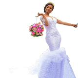 African Mermaid Wedding Dress New Long Sleeve Sexy Hot Thin Body Fish Tail Fashion Show Travel Shot HZ0517