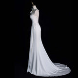 French Light Wedding Dress Super Fairy New Bride Single Shoulder Yarn Light Luxury Thin Fishtail Dress Dress HZ0517