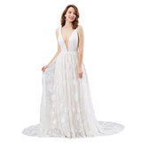 Bridal Wedding Dress Toast White Deep V Sexy Bridal Party Sling Dress HZ0517