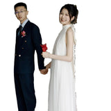French Light Wedding Dress 2026 New Small Bride Hanging Neck Simple Mori Family Travel To Shoot The Yarn Female Senior Texture HZ0517