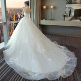 Wedding Dress Bridal Drag Tail Small Man 2025 New White Breast Lace Simple Fairy Temperament Sensi Temperament Wedding Dress HZ0517