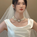 Travel Shot Wedding Dress Bride Simple High-End Feel French Bridal Dress Dress Small Thin Welcome Yarn HZ0517