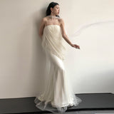 Morning Robe Female Bride High Sense Simple Denance Light Wedding Dress Small French Engagement Dress Welcome Out Of The Yarn HZ0517