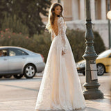 2026 Women's Wedding Dress Sexy Lace Long-Sleeved Holiday Dress Dinner Dress HZ0517
