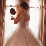 Wedding New Retro Square Collar Sleeveless Main Wedding Dress Sexy Bare Back Wedding Dress Slit Temperament Tail 2026 HZ0517