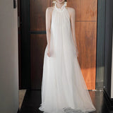 Morning Robe Bridal Wedding Dress Toast Registration Card Small White Dress High-End Light Luxury Niche Design Light Wedding Dress HZ0517